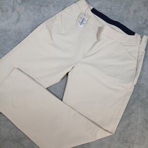 Peter Millar Dynamite Tech Pants Womens 10 Beige Cream Side Zip Golf Trousers
